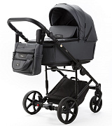 Детская коляска Adamex Zico Deluxe New 2 в 1 ZN-SA05 ТЕМНО-СЕРАЯ КОЖА