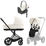 Коляска Cybex Priam IV Matt Black complete Cloud T Off White Plus Base T 4 в 1 Off White