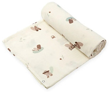 Пелёнка муслиновая Buba Kids, 115х115 см BKMUSSW30 Бобры на хуторе