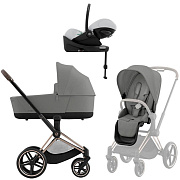 Коляска Cybex Priam IV Rosegold complete Cloud G Fog Grey Base G 4 в 1 Mirage Grey