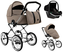 Детская коляска Roan Bass Next Classic d14 2.0 3 в 1 с автокреслом Tutis Elo Black BSNC/90/2 Hazel/Black/руч.Black