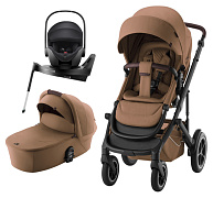 Коляска 4 в 1 Britax Roemer Smile 5Z LUX и автокресло Baby-Safe PRO Classic Deep Black + Vario Base 5Z Warm Caramel
