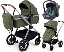 Детская коляска Rant Moss Prime 3 в 1 с автокреслом Miro Graphite Green