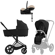 Коляска Cybex Priam IV Matt Black complete Cloud G3 Almond Beige Base G3 4 в 1 Sepia Black