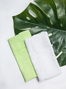 Полотенце-салфетка AmaroBaby Soft Care для кормления 2 шт белый/зеленый