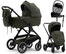 Коляска Agex Prima Pro 4 в 1 с автокреслом i-Safe Grey и базой APF664 Green (Зеленый)