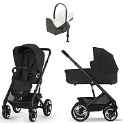 Коляска Cybex Talos S Lux BLK complete Cloud T Off White Plus Base T 4 в 1 Moon Black с дождевиками