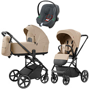 Коляска Carrello Alfa CRL-6522 2025 Cybex Aton B2 i-Size Steel Grey 3 в 1 Natural Beige